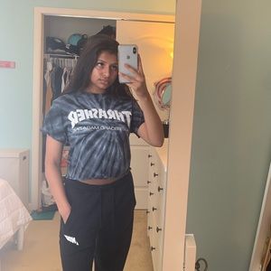FINAL SALE Cropped THRASHER tie dye t-shirt